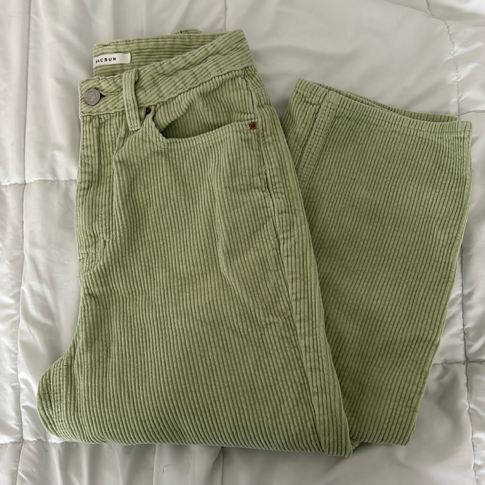 PacSun Women’s Light Green Corduroy 90’s Boyfriend Jeans